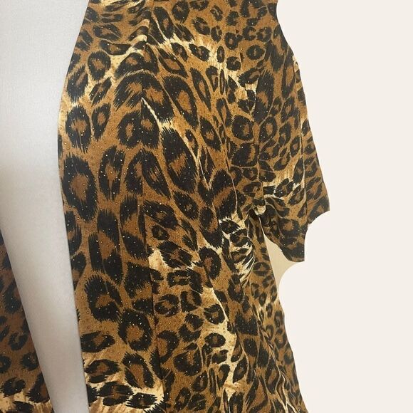 JOSTAR Open Front Lightweight Jacket Short Sleeve Animal Print Size L - Picture 5 of 14
